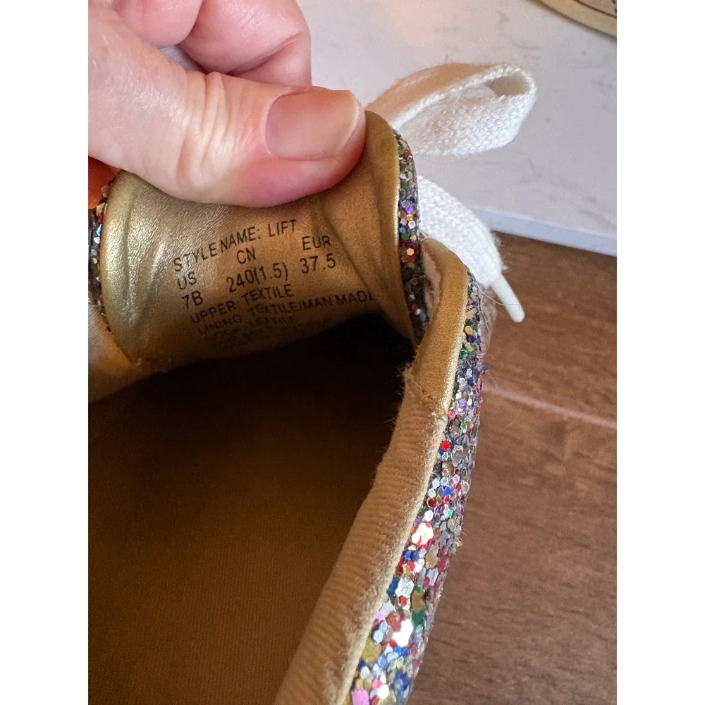 Kate Spade New York Lift Multi Color‎ Glitter Platform Sneakers Womens 7B Glam
